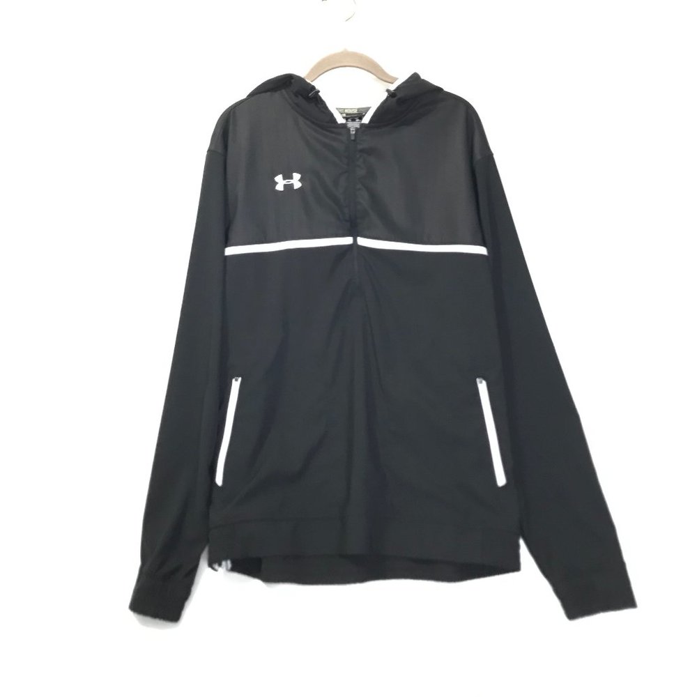 Under Armour Win It Cold Gear Infrared Large Quarter Zip Black with White